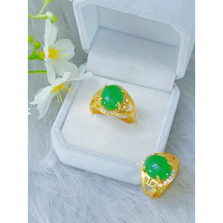 Hàng mới về các mẫu nhẫn đá mạ vàng trang sức 18 ca màu xanh cao cấp dành cho nữ trang sức Nhà Tám.