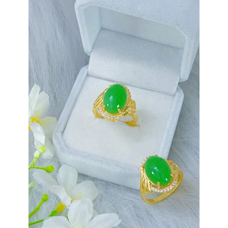 Hàng mới về các mẫu nhẫn đá mạ vàng trang sức 18 ca màu xanh cao cấp dành cho nữ trang sức Nhà Tám.