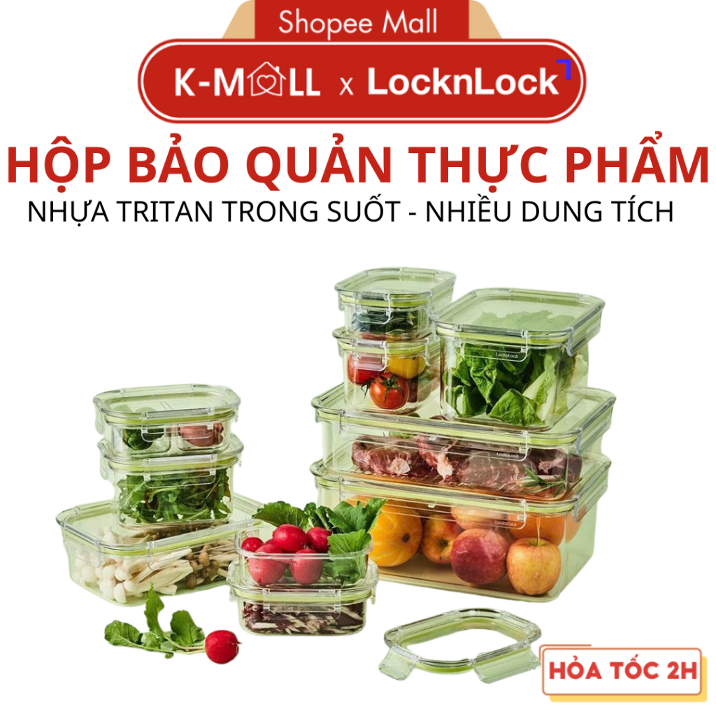 Hộp Bảo Quản Thực Phẩm LocknLock All Tritan LBF, Thân Trong Suốt, Gioăng Silicone, Nhiều Dung Tích - K-MALL