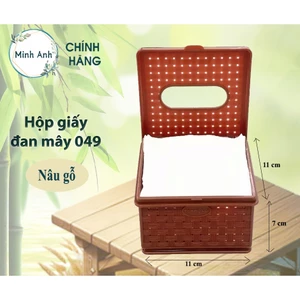 Hộp đựng giấy rút, hộp đựng giấy ăn nhựa nhà hàng giá rẻ, nhựa bền giả gỗ nhỏ quán ăn 049 065