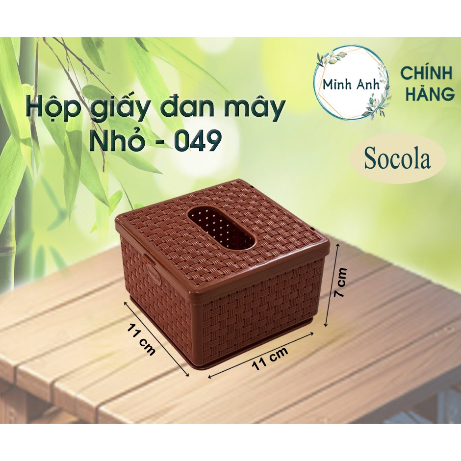 [ XUẤT VAT ] Hộp đựng giấy rút, hộp đựng giấy ăn nhựa nhà hàng giá rẻ, nhựa bền giả gỗ nhỏ quán ăn 049 065