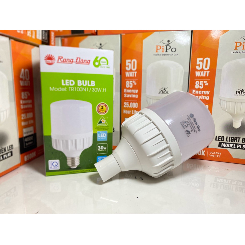 [ Chính Hãng ] Bóng đèn Led Rạng Đông, bóng đèn trụ BULB 20W 30W 50W