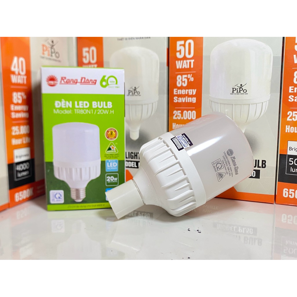 [ Chính Hãng ] Bóng đèn Led Rạng Đông, bóng đèn trụ BULB 20W 30W 50W