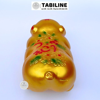 Heo đất ống tiết kiệm tiền lỗ ngang heo ngọc trinh size vừa màu gold LD31 - TABILINE