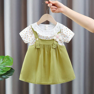 Váy bé gái thun cotton phối vải thô 7-11kg thời trang bé gái mẫu mới D971