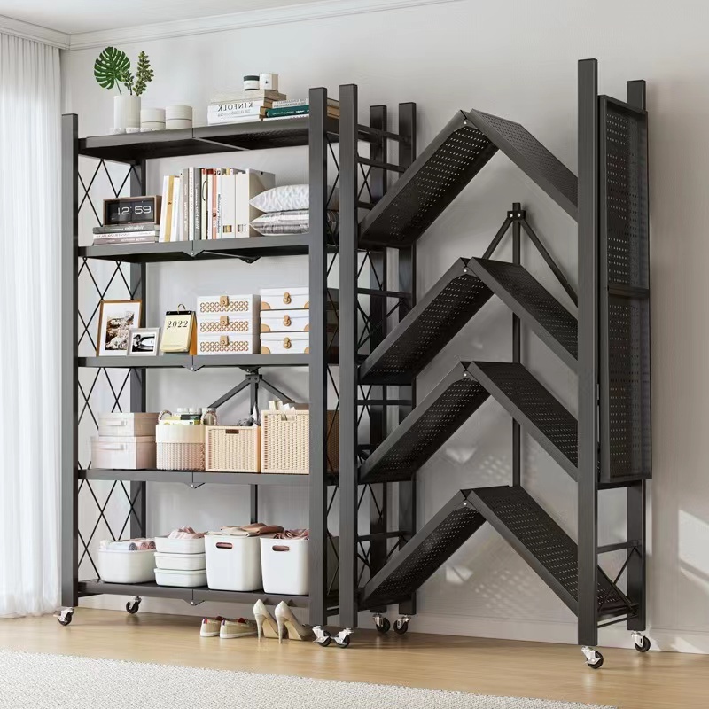 MIST Kệ Để Đồ Gấp Gọn Đa Năng 3/4/5 Tầng - Giá Để Đồ Nhà Bếp, Nhà Tắm Xếp Gọn Có Bánh Xe Thép Cacbon