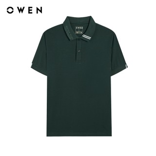 Owen - Áo polo Body Fit APV243786 màu Xanh đậm chất liệu CVC Spandex