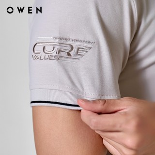 Owen - Áo polo Bodyfit APV253636 màu Be chất liệu CVC Spandex