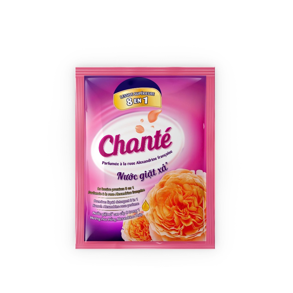 [Hàng tặng không bán] Túi Nước giặt Chanté hương hoa hồng 60ml