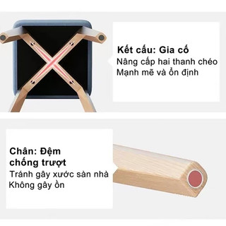 Ghế gỗ Đôn Tròn chắc chắn Thiết Kế Nệm Ngồi Da PU Mềm Mại Thích hợp với ghế ăn và ghế văn phòng