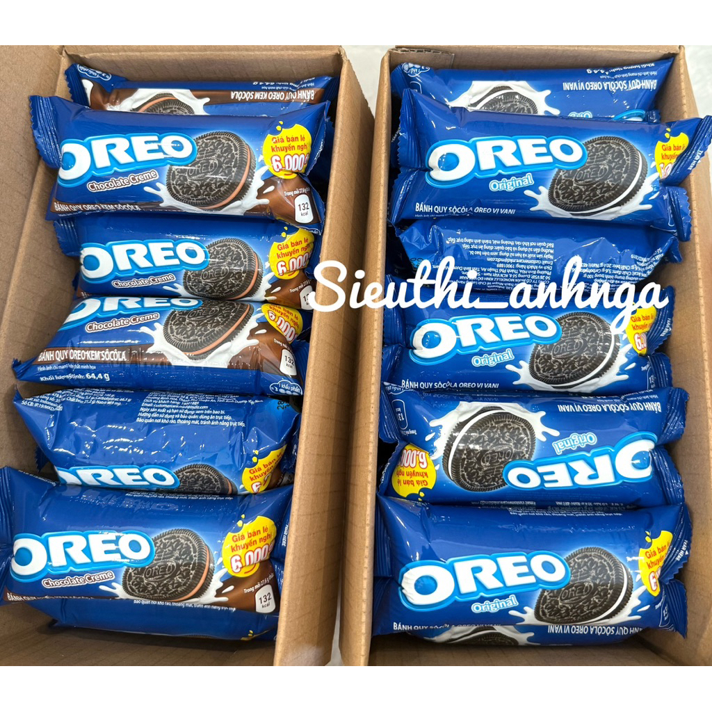 Combo 5 Thỏi Bánh Quy Oreo Kem Socola/Vani Gói 64,4g | Shopee Việt Nam