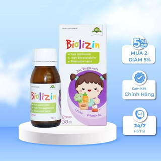 Siro BIOLIZIN Bổ Sung Kẽm Hỗ Trợ Trẻ Ăn Ngon Miệng, Phát Triển Thể Chất, Tăng Sức Đề Kháng Lọ 50ml Bibomart