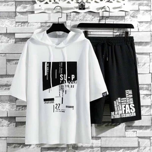 ⚡️Siêu Phẩm⚡️ Đồ bộ thể nam có nón, sét quần áo mặc nhà chất thun lưới mè kèm mũ thoáng mát phong cách hàn SU-P K1
