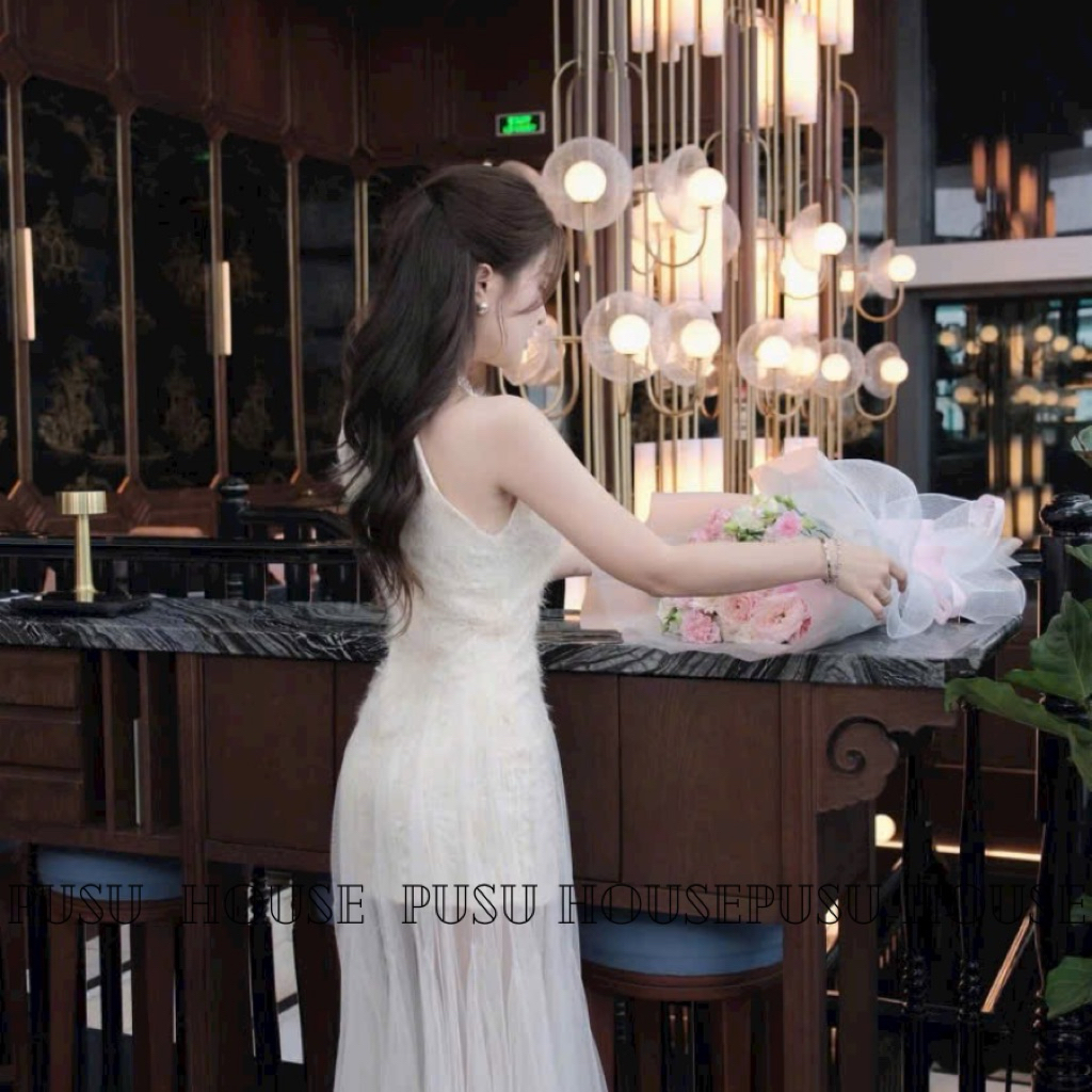 Đầm dự tiệc ren bông phủ lưới dài nàng thơ nữ tính(không cườm cổ)- Pusu house