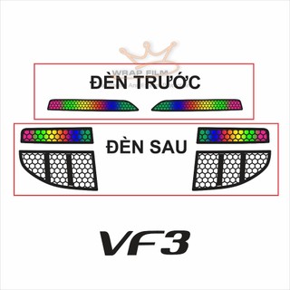 Decal trang trí ô tô hình tổ ong dán đèn Vinfast VF3- tem in trong 3 lớp không thấm nước không phai màu