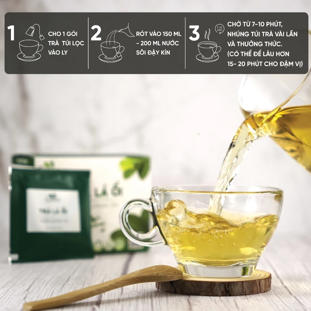 Trà lá ổi túi lọc Goce - Tan mỡ giảm cân, ngừa tiểu đường