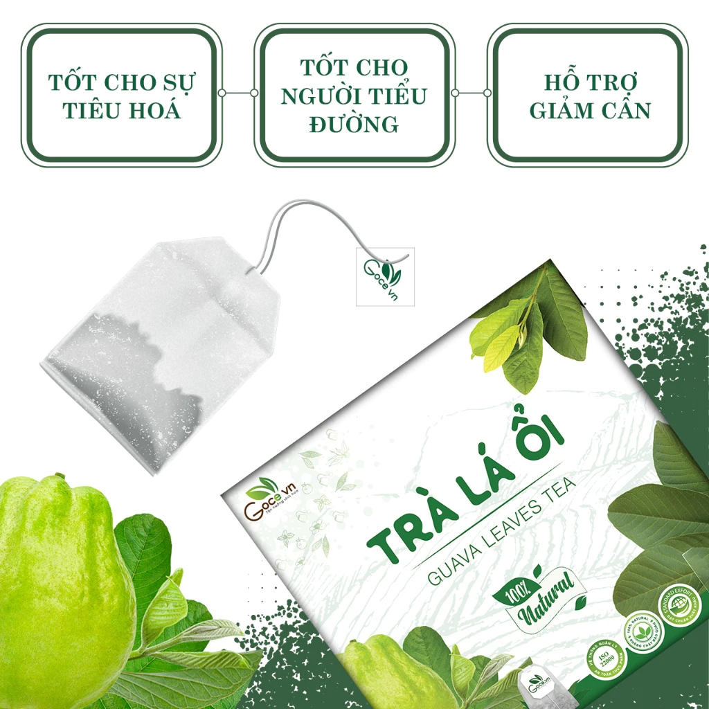 Trà lá ổi túi lọc Goce - Tan mỡ giảm cân, ngừa tiểu đường