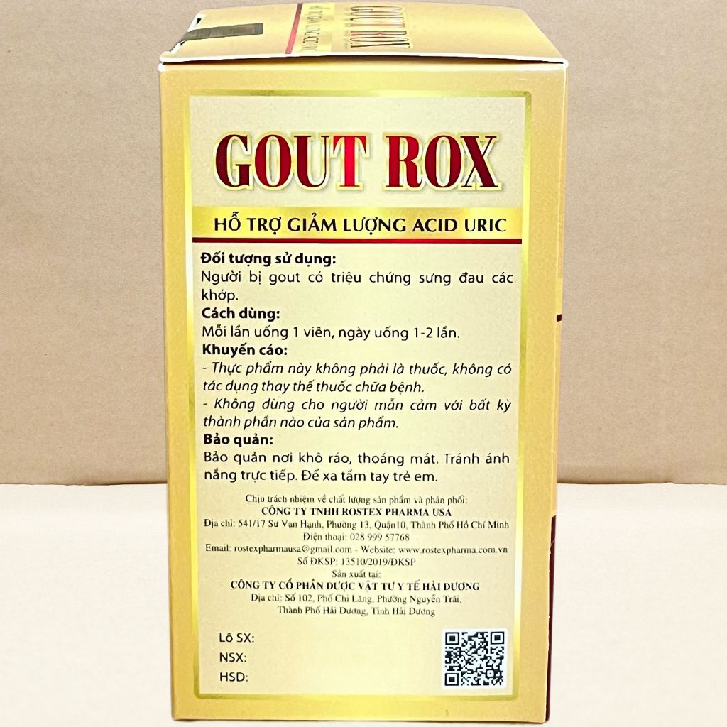 Combo 2 Hộp Gout Rox - Rostex - Hải Dương - Vitamin Chữa Lành