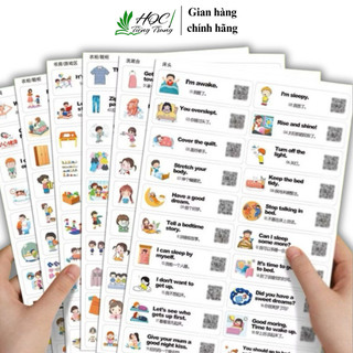 200 sticker học song ngữ Anh Trung(có quét mã nghe)