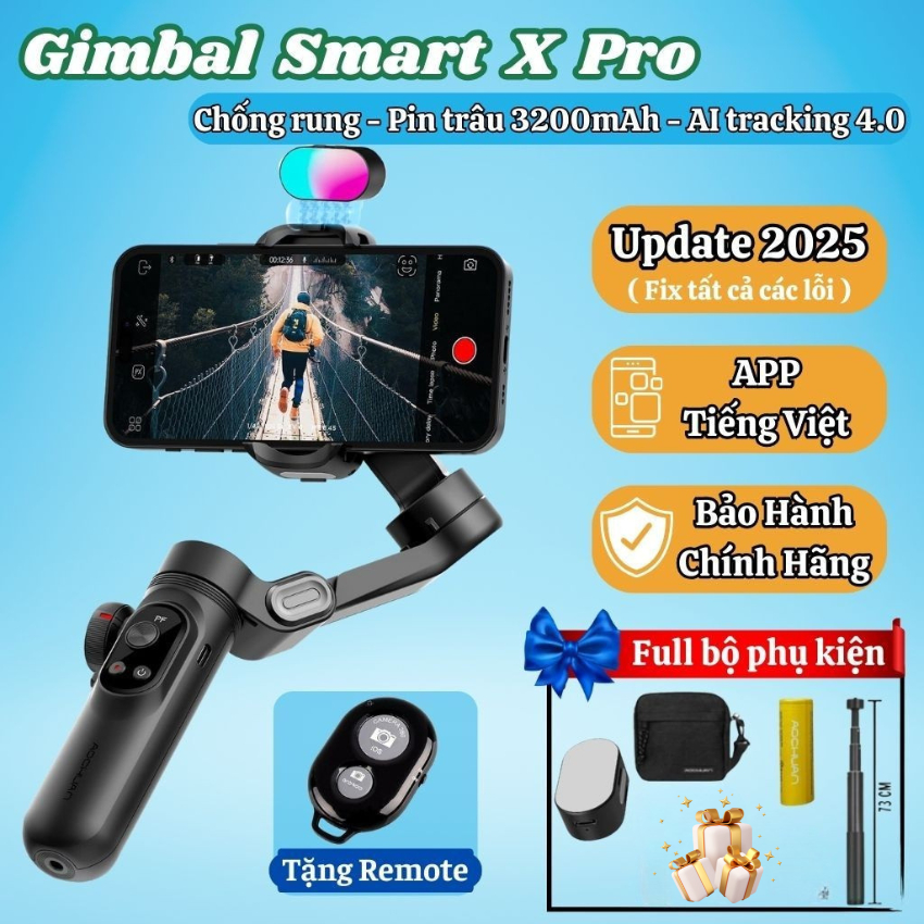 Gimbal chống rung điện thoại Smart X Pro chính hãng, Gimbal 360