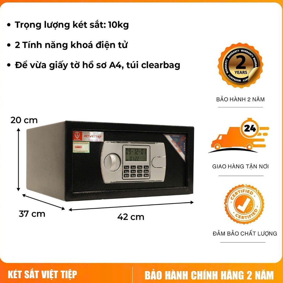 [CHÍNH HÃNG] Két Sắt Việt Tiệp Mini KS33DT Khóa Điện Tử Cao Cấp 8kg