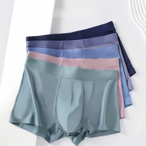 Combo 4 Quần Sịp Boxer Đùi Nam Vải Lụa Băng Cao Cấp Không Đường May Mềm Mịn Mát Mướt (Che tên sản phẩm)