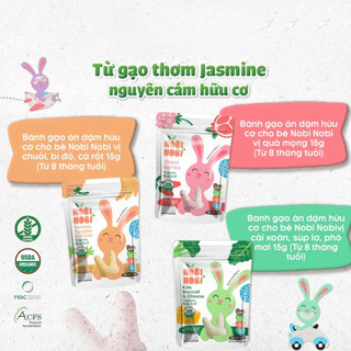 Bánh gạo ăn dặm hữu cơ Nobi Nobi 15g cho bé từ 8 tháng tuổi