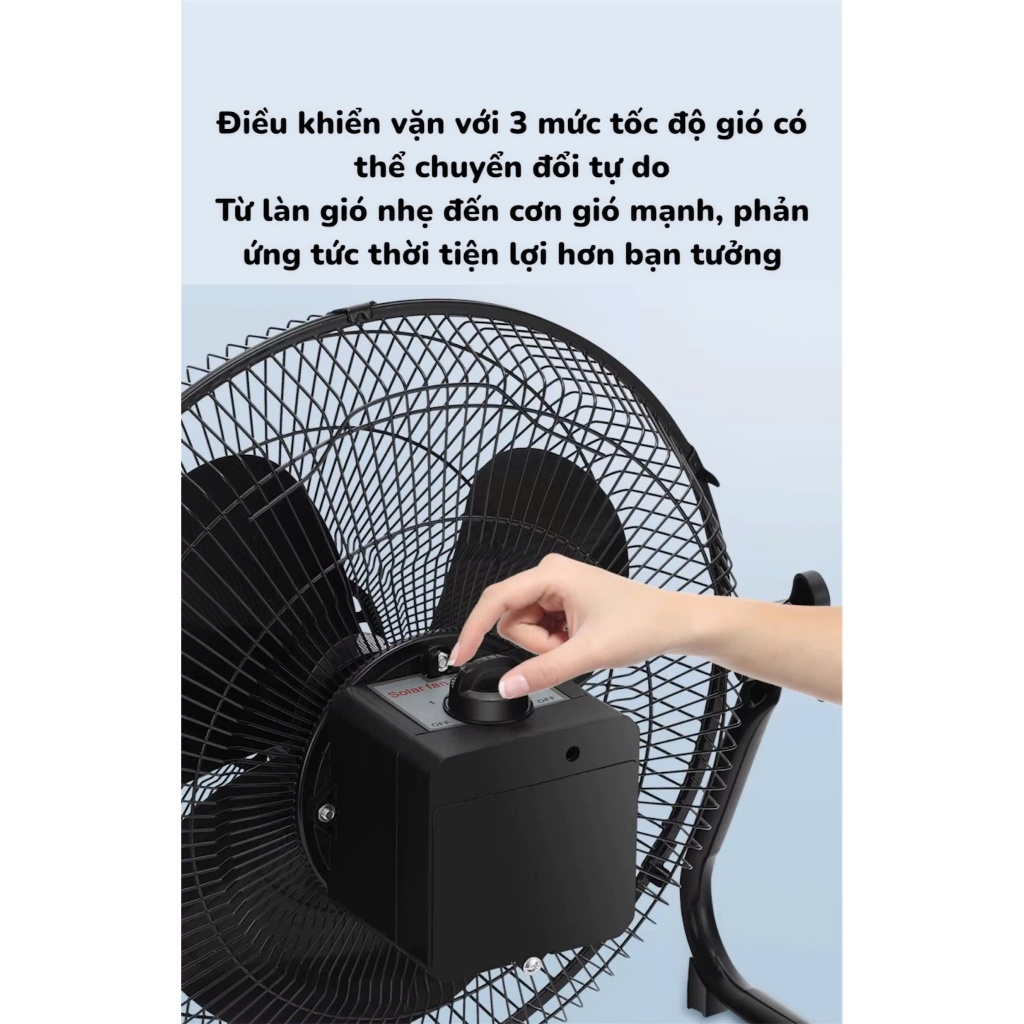 Quạt Năng Lượng Mặt Trời Anhlinh12000mAh Quạt Tích Điện Quạt Sàn DY12 Gọn Nhẹ Tặng Kèm Tấm Pin