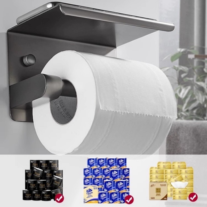 Hộp đựng giấy vệ sinh, lô giấy inox 304 cao cấp dán tường/khoan Nhỏ Bền Bỉ Trong Nhà Tắm Cao Cấp