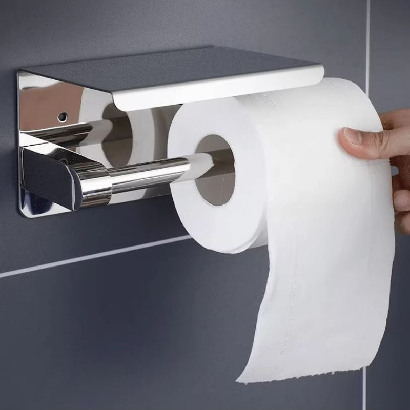 Hộp đựng giấy vệ sinh, lô giấy inox 304 cao cấp dán tường/khoan Nhỏ Bền Bỉ Trong Nhà Tắm Cao Cấp