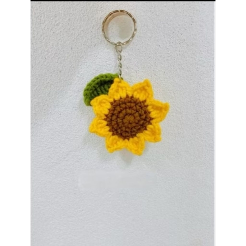 Móc Khóa Hình Hoa Hướng Dương Len, Móc Khoá Len Handmade Xinh