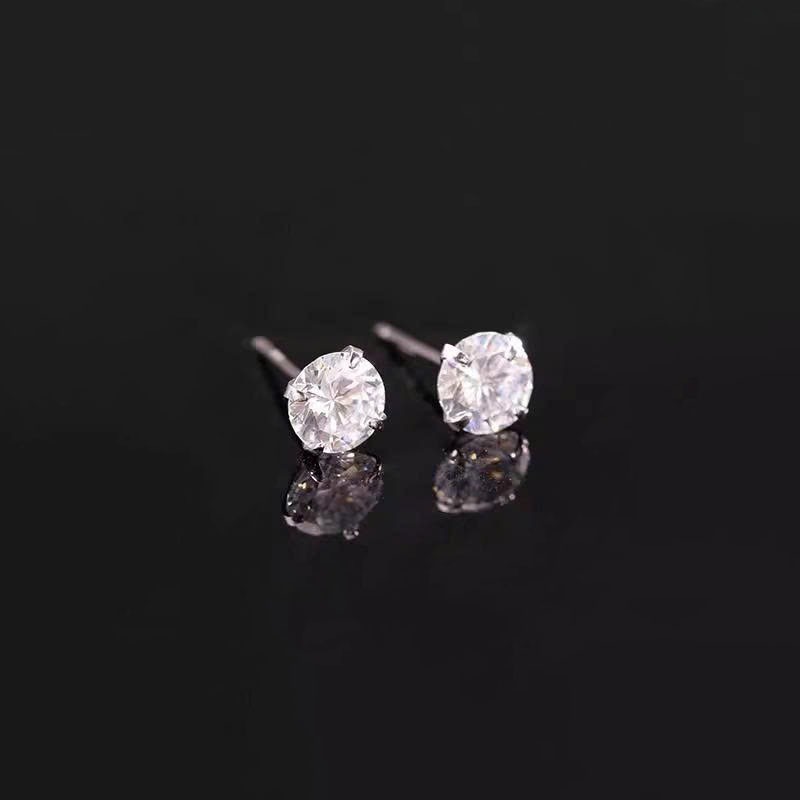 Khuyên tai bạc 925 hoa tai thiết kế nụ đá trơn basic, đeo hàng ngày K129 (1 chiếc) | GEMY SILVER