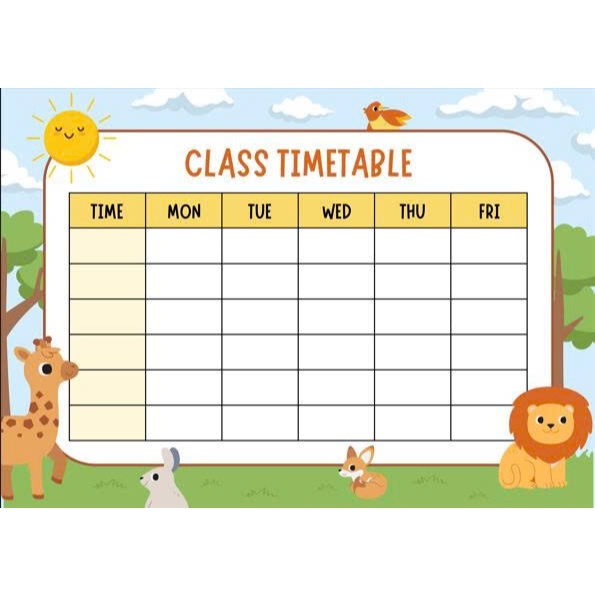 10+ mẫu Bảng Thời Khóa biểu khổ A3 ngộ nghĩnh cho bé yêu thêm việc học, chủ động tự giác in trên giấy dày định lượng 200