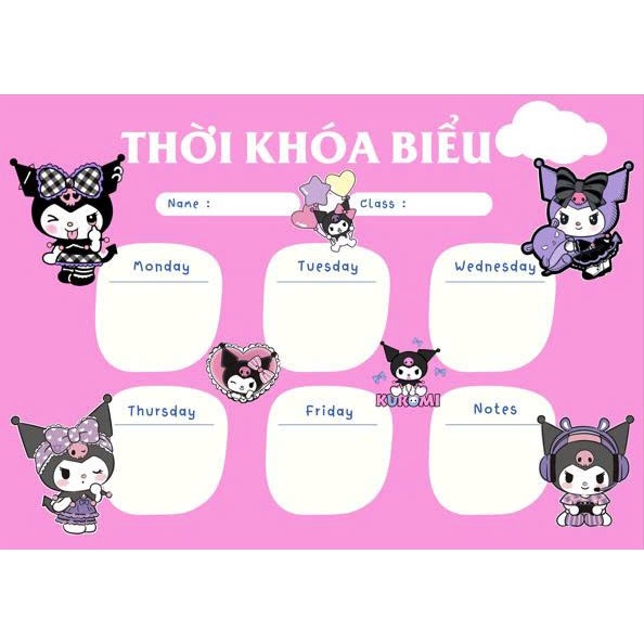 10+ mẫu Bảng Thời Khóa biểu khổ A3 ngộ nghĩnh cho bé yêu thêm việc học, chủ động tự giác in trên giấy dày định lượng 200