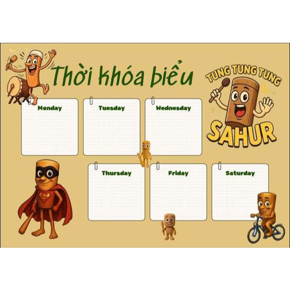 10+ mẫu Bảng Thời Khóa biểu khổ A4 ép Palstic ngộ nghĩnh cho bé yêu thêm việc học, chủ động tự giác