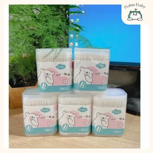 Tăm bông VCOOL cao cấp cho bé, đầu bông tiệt trùng 100% kèm thân nhựa dẻo an toàn Bahu_Baby
