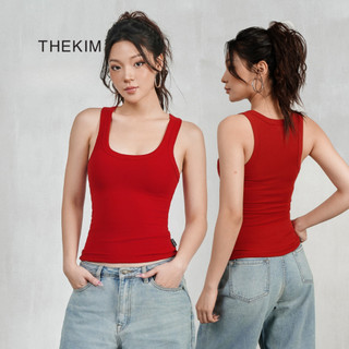 THEKIM Áo ba lỗ trơn cổ U ( không mút ngực ) , áo thun trơn sát nách 3 lỗ cổ vuông T272