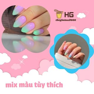 Gel Dặm Ombre Neon 9 Màu Khay Gel Vẽ Móng | In Họa Tiết Khuôn Sơn Gel Mịn Đẹp HG Set Dặm 9 Màu Neon | TheGioiNail666