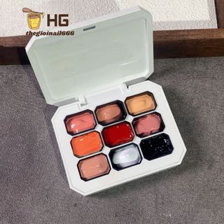 Gel Dặm Ombre Neon 9 Màu Khay Gel Vẽ Móng | In Họa Tiết Khuôn Sơn Gel Mịn Đẹp HG Set Dặm 9 Màu Neon | TheGioiNail666