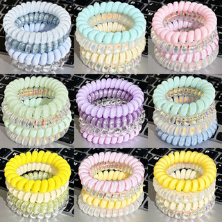 Set 4 Dây cột tóc lò xo dạng túi Moral Dây buộc tóc nữ Thun cột tóc cao su xoắn ốc Hàn Quốc PJ007