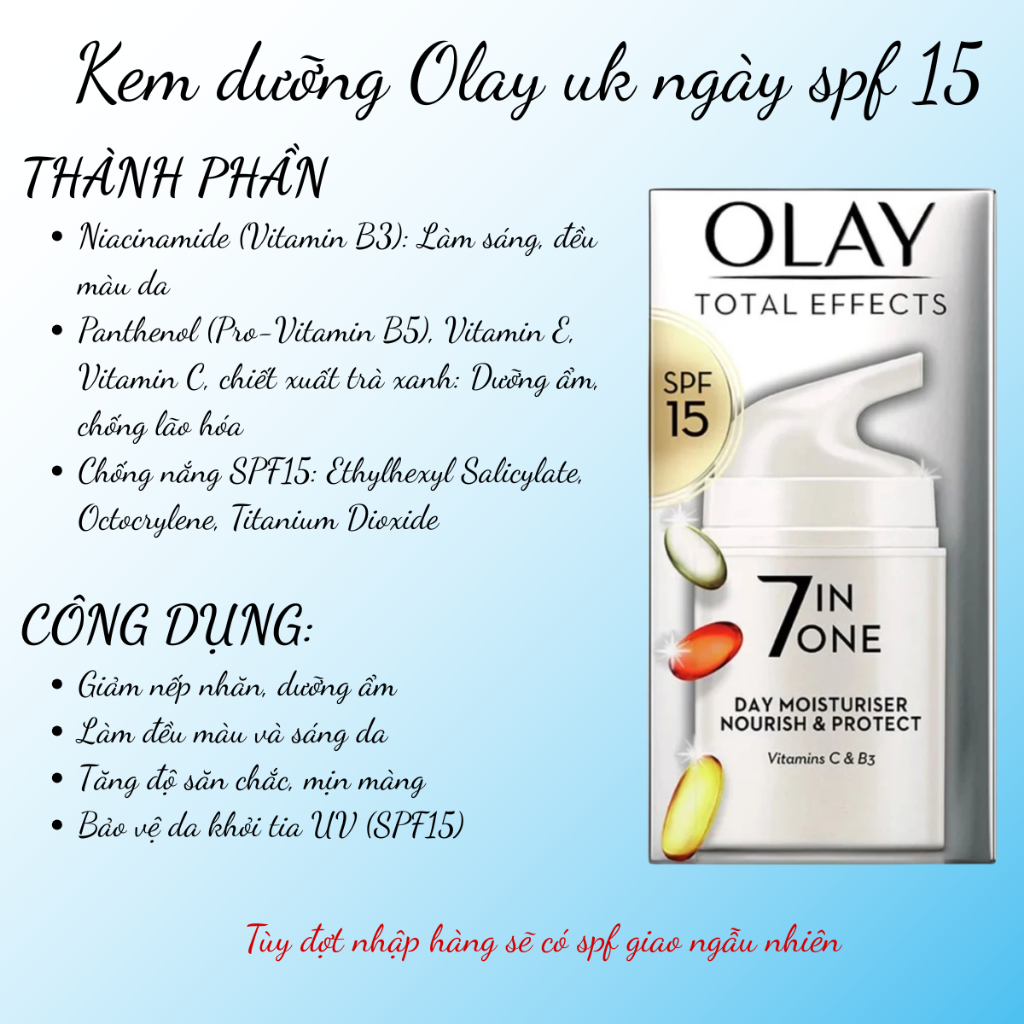 Kem dưỡng da giảm lão hóa Olay Total Effects 7 In 1 Moisturiser Nourish & Protect 50ml