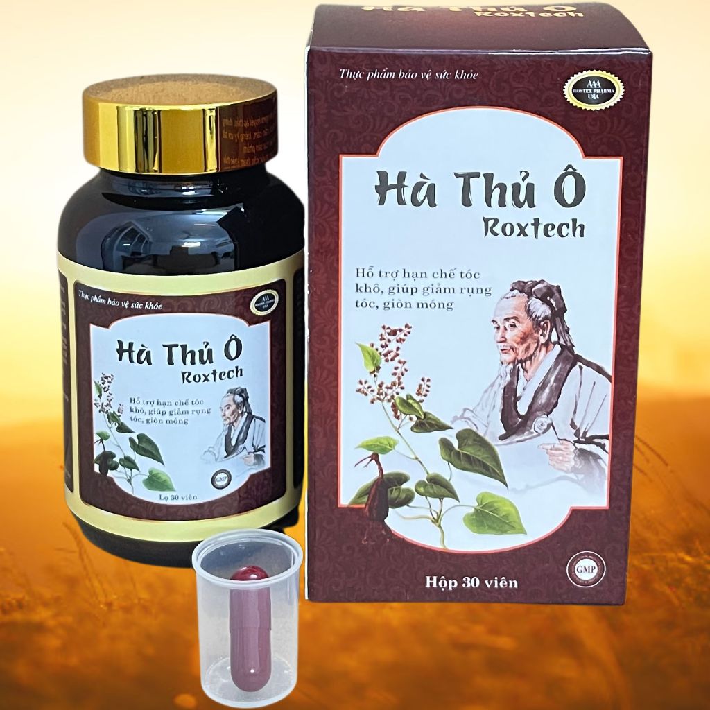 Combo 2 Hộp Hà Thủ Ô Roxtech - Rostex - Hải Dương - Vitamin Thanh Lọc