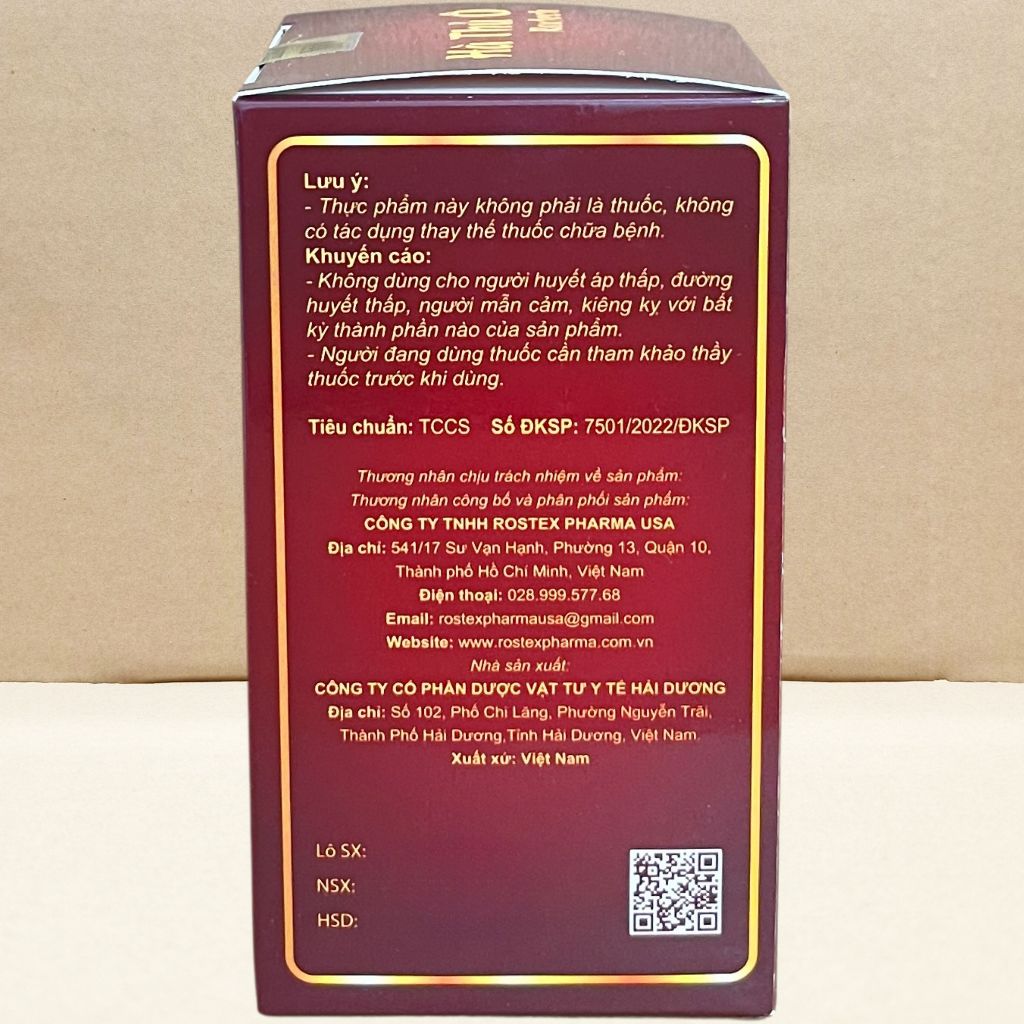 Combo 5 Hộp Hà Thủ Ô Roxtech - Rostex - Hải Dương - Vitamin Chữa Lành