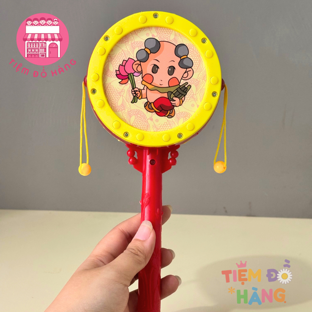 Bộ Trống Lắc Đồ Chơi Dành Cho Bé, Thiết Kế Đẹp, Âm Thanh Vui Nhộn