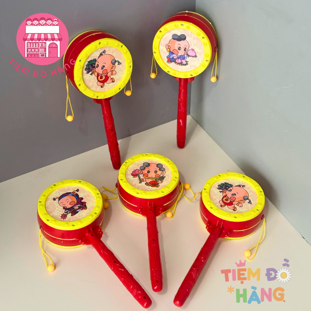 Bộ Trống Lắc Đồ Chơi Dành Cho Bé, Thiết Kế Đẹp, Âm Thanh Vui Nhộn