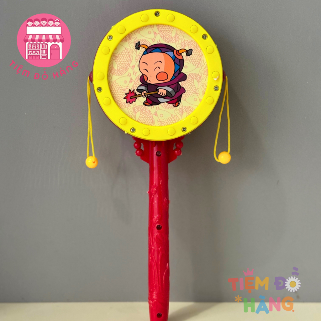 Bộ Trống Lắc Đồ Chơi Dành Cho Bé, Thiết Kế Đẹp, Âm Thanh Vui Nhộn