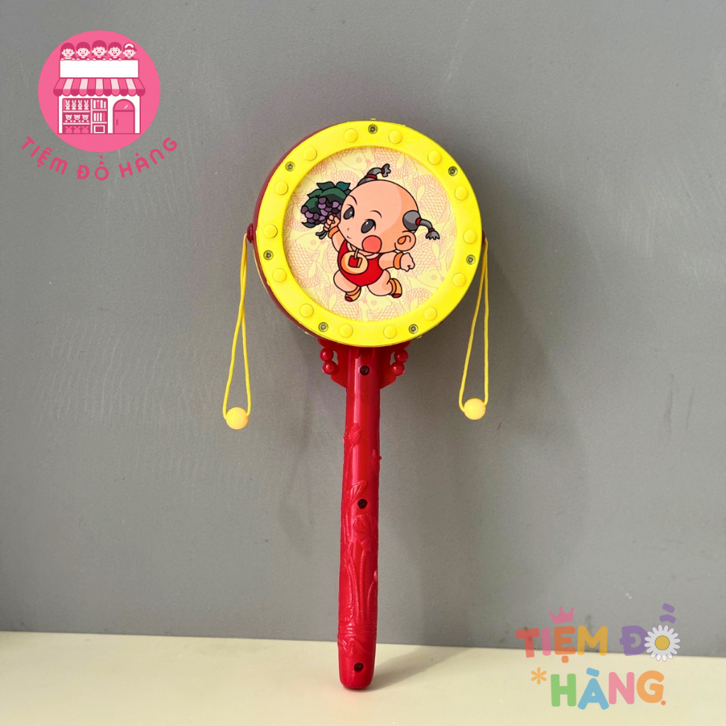 Bộ Trống Lắc Đồ Chơi Dành Cho Bé, Thiết Kế Đẹp, Âm Thanh Vui Nhộn