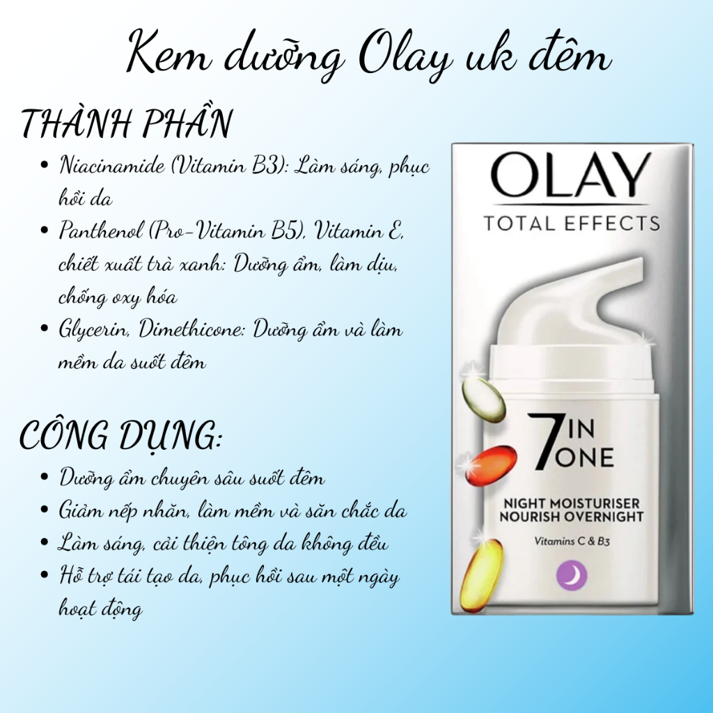 Kem dưỡng da giảm lão hóa Olay Total Effects 7 In 1 Moisturiser Nourish & Protect 50ml