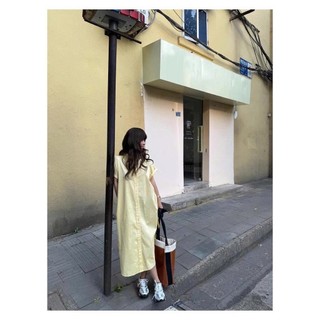 𝗡𝘂𝘀𝗼 𝗗𝗿𝗲𝘀𝘀-|LY LINEN| Đầm Linen sơ mi basic + DÂY thắt eo