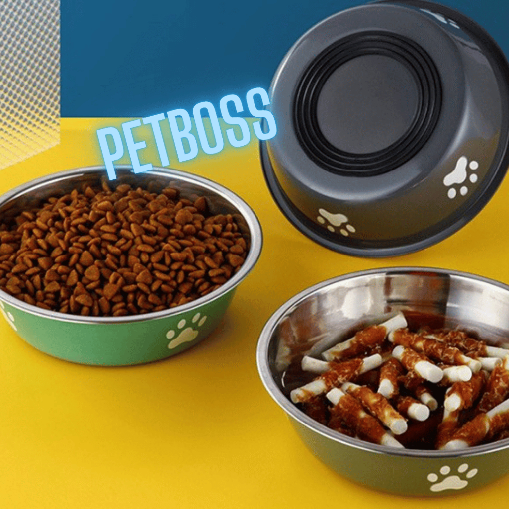 PC001 (BÁT CHÂN GẤU) BÁT ĂN CHO CHÓ MÈO CẢNH HÌNH CHÂN GẤU BẰNG THÉP KHÔNG GỈ